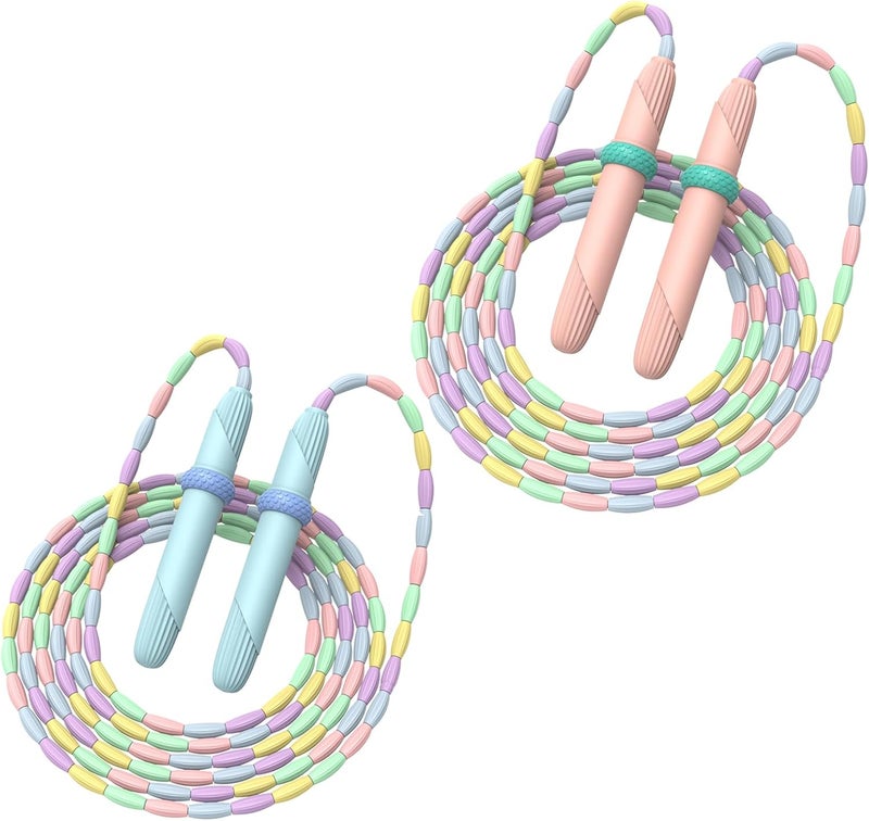 Ace one Beaded Jump Rope 1 Pack/2 Pack, Segmented Skipping Rope for Kids Adults, Adjustable Tangle-Free Toddler Jumping Rope for Fitness Exercise Training - Image 1